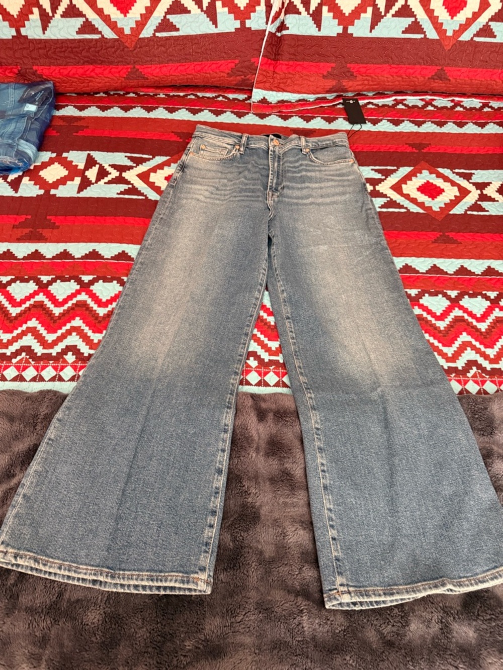 7 For All Mankind Wide-Leg Jeans in Light Blue Wash